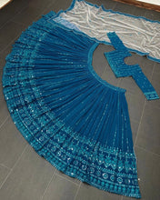 Dandiya night - blue georgette Lehenga