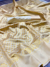 Gold soft lichi silk saree