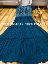 Niks collection: blue tiered gown