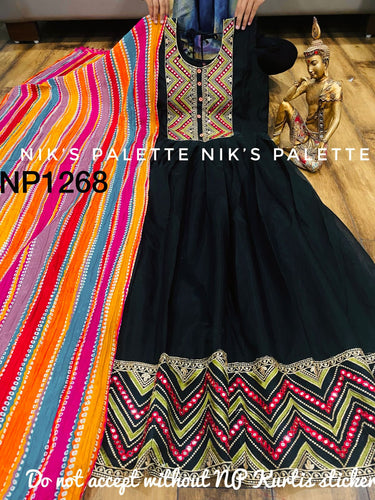Niks collection: chanderi silk anarkali