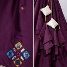 Wine mirror work Lehenga