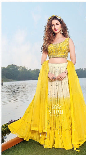 Shivali collection- yellow shaded Lehenga