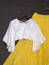 Indo western stylish yellow sequins embroidery Lehenga