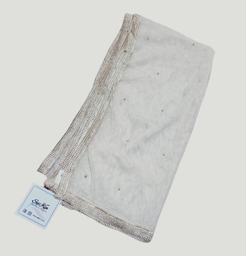 Light gold net stone embellished dupatta