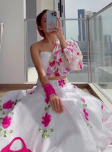 Indo western white and pink floral Lehenga