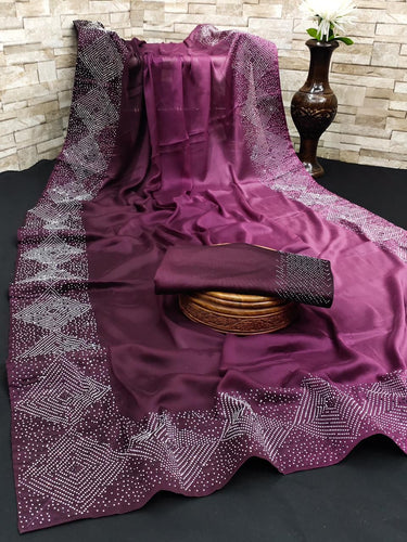 Swarovski diamond work saree - colours available