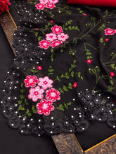 Floral diamond work saree