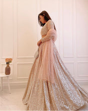 Peach pearl two toned Lehenga