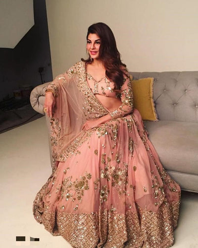 Pastel coral Lehenga