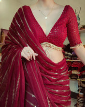 Sequins lines saree in 3 colours