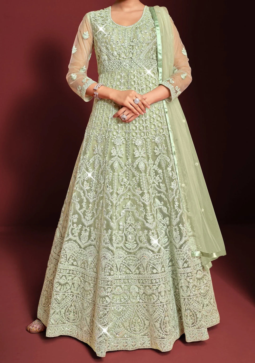 Safeena vol 3 - pista green anarkali