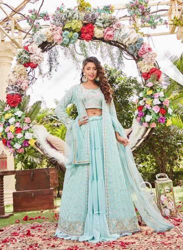 Lehenga with koti style - readymade