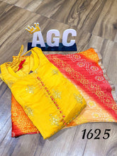 AGC collection- yellow anarkali with bandhani dupatta