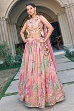 Blush pink floral Lehenga