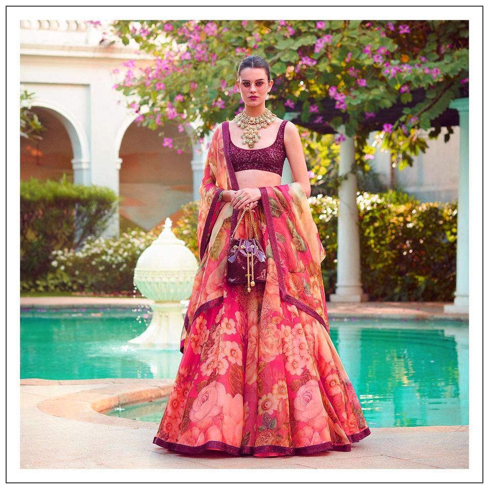 Bollywood inspired trending Sabyasachi Organza saree designs for wedding