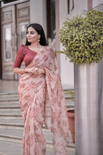 Pearl lace saree with readymade blouse