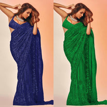 Stunning green partywear saree