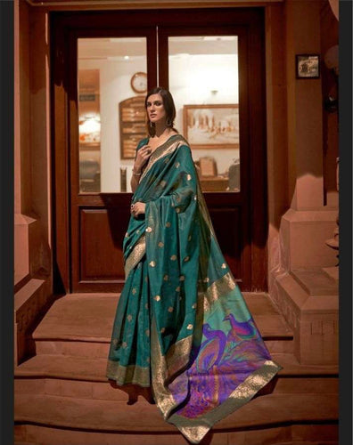 Modal peacock silk collection - bottle green