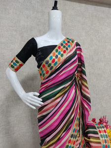 Sparkle silk striped saree