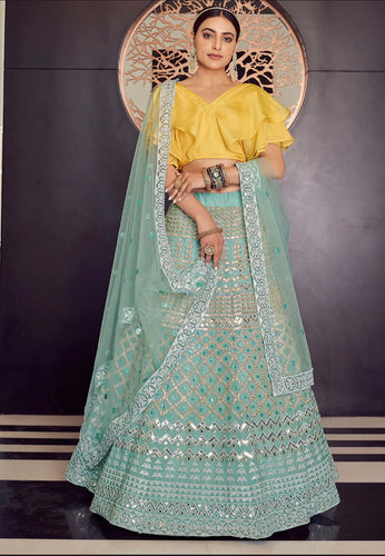 Kavya catalogue: Turquoise Lehenga