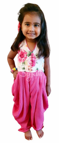 Pink floral jumpsuit 18-24 M/ 4-5 & 7-8 YRS