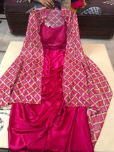 Hot pink bandhani dhoti style readymade