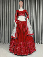 Dandiya night - red georgette Lehenga