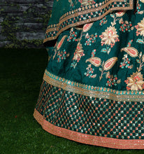Sabyasachi inspired green royal look Lehenga (with 2 dupattas)