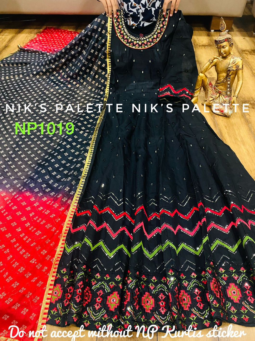 Niks collection: Black anarkali with sequins