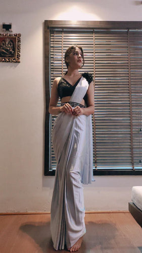 Ready to wear silk saree with belt