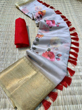 Pichwai print saree - pastel colours