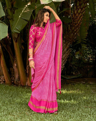 Bandhej and leheriya saree