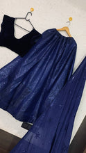 Midnight blue sequinned Lehenga