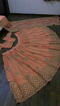 Pastel coral Lehenga