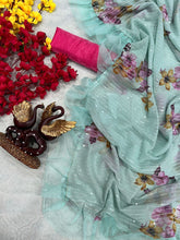 Casual chic collection: sequinned blue saree