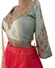 Mint green and peachy pink Lehenga (plus size)