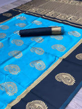 Blue soft royal banarasi saree