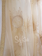 Light gold sun net design dupatta