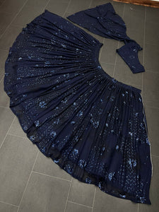 Midnight blue Lehenga