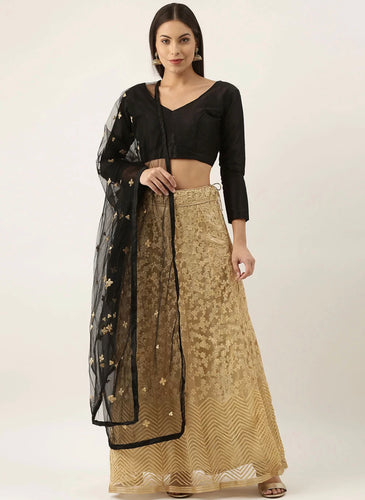 Black and gold Lehenga