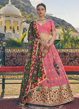 Pink organza Lehenga