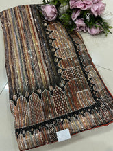 Wedding exclusive striped sequins saree