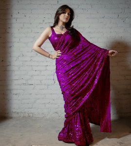 Celebrity inspired sequinned saree