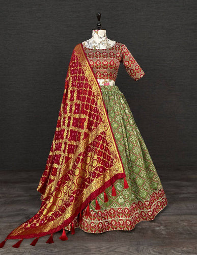 Patola print Lehenga bandhej print