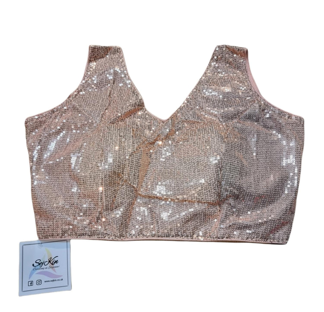 Rose gold sequinned blouse
