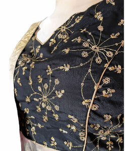 Black and gold brocade Lehenga