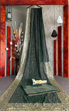 Emerald green partywear sequins saree