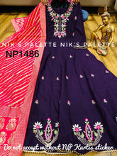 NIKS collection - purple dola silk anarkali - plus size also available