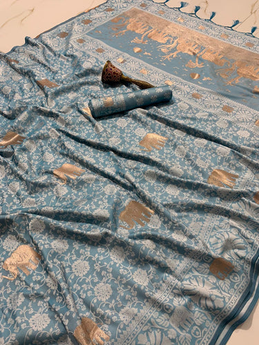 Elephant print silk saree - colour choice