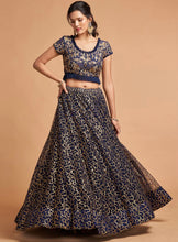 Navy blue badal lehenga